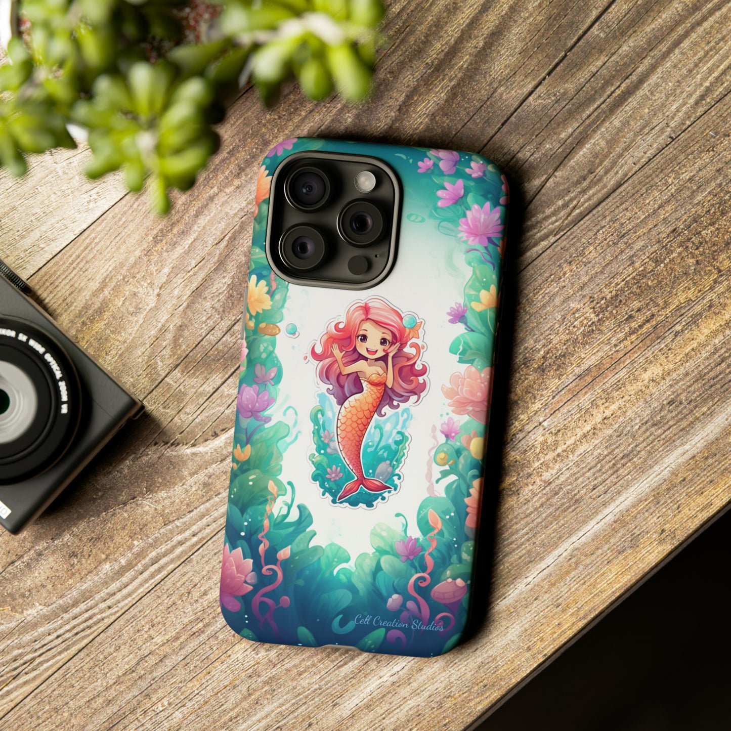 "Pink Seaflower Mermaid" -Tough iPhone Cases