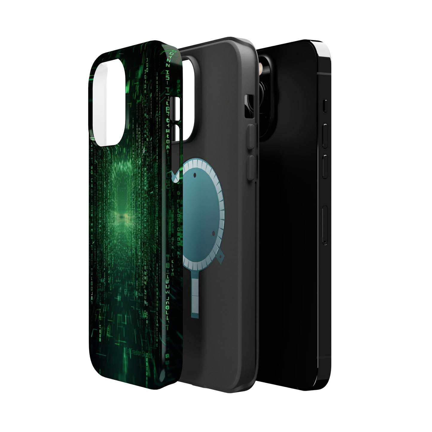 Introducing our "Digital Code Stream" Cell Phone Case – where style meets technology for your device's protection -MagSafe Tough Cases