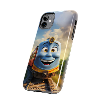 The "Smiling Blue Train" Phone Case -Tough Phone Cases