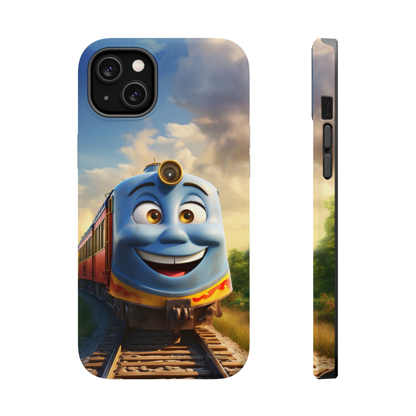 The "Smiling Blue Train" Phone Case -MagSafe Tough Cases