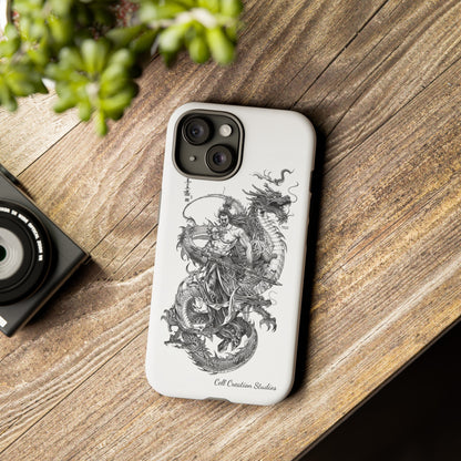 "Samurai and Dragon Sketch" -Tough iPhone Cases