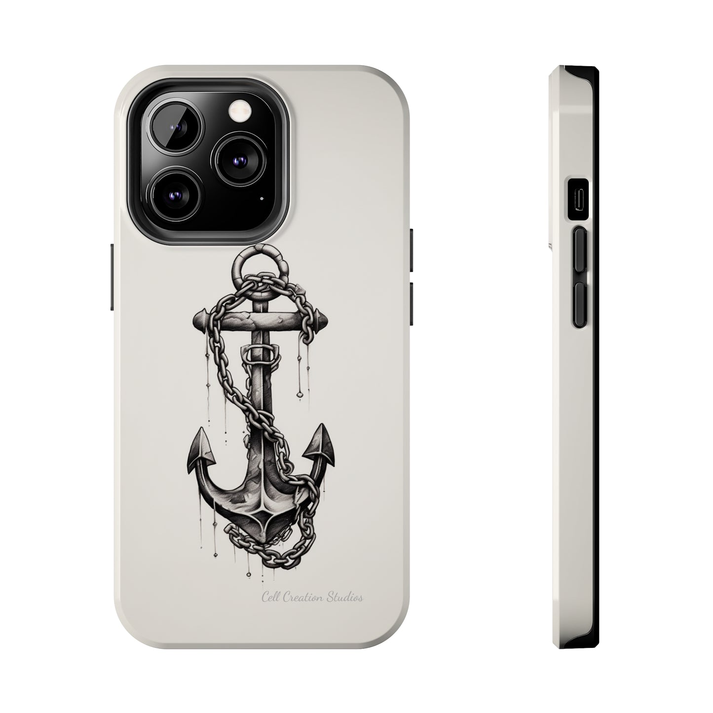 "Nautical Elegance Anchor" -Tough iPhone Cases