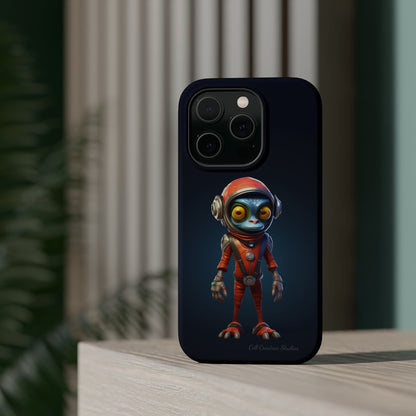 The "AstroGuard" Animated Blue Alien Astronaut Phone Case -MagSafe Tough Cases