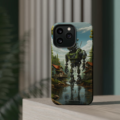 Introducing the "Robo-Rescue" Cell Phone Case – Witness a Heartwarming Scene of Robot Seeking Assistance -MagSafe Tough Cases