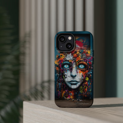 Elevate Your Style with our "Graffiti Face Concrete Wall" Phone Case -MagSafe Tough Cases