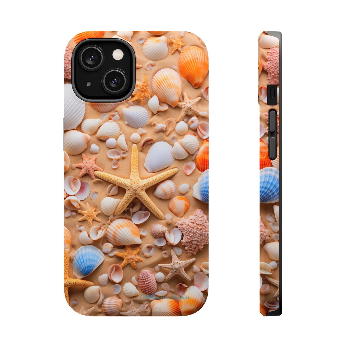 "Seaside Serenity Phone Case: Starfish and Seashells" -MagSafe Tough Cases