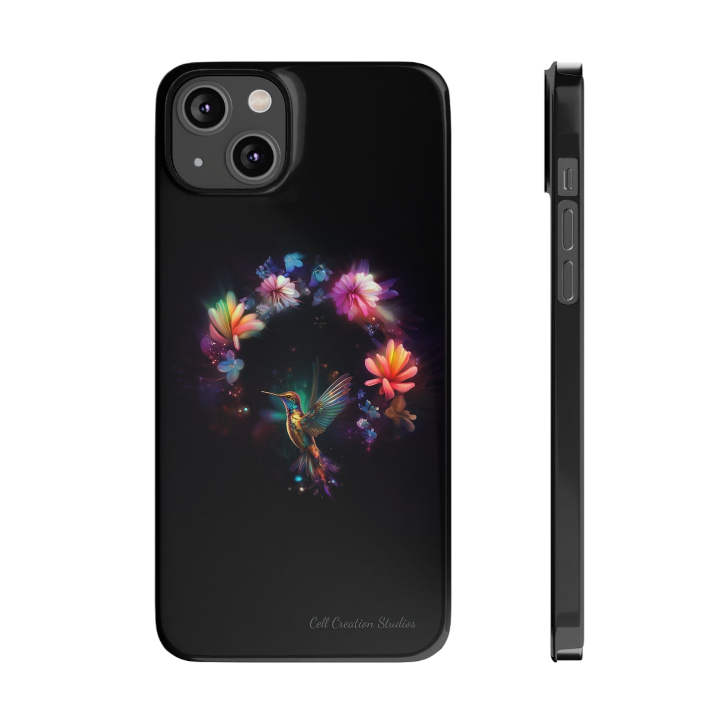 Introducing the "Floral Harmony Hummingbird" Cell Phone Case – Where Elegance Meets Nature -Slim Phone Cases