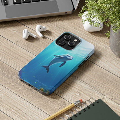 Introducing the "Dolphin Serenity" Cell Phone Case – Dive into Tranquility with a Graceful Dolphin -Tough Phone Cases