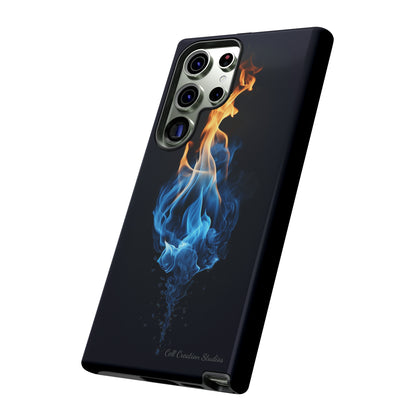 "Elegant Blue and Orange Flame" Phone Case: Ignite Your Style -Tough Cases