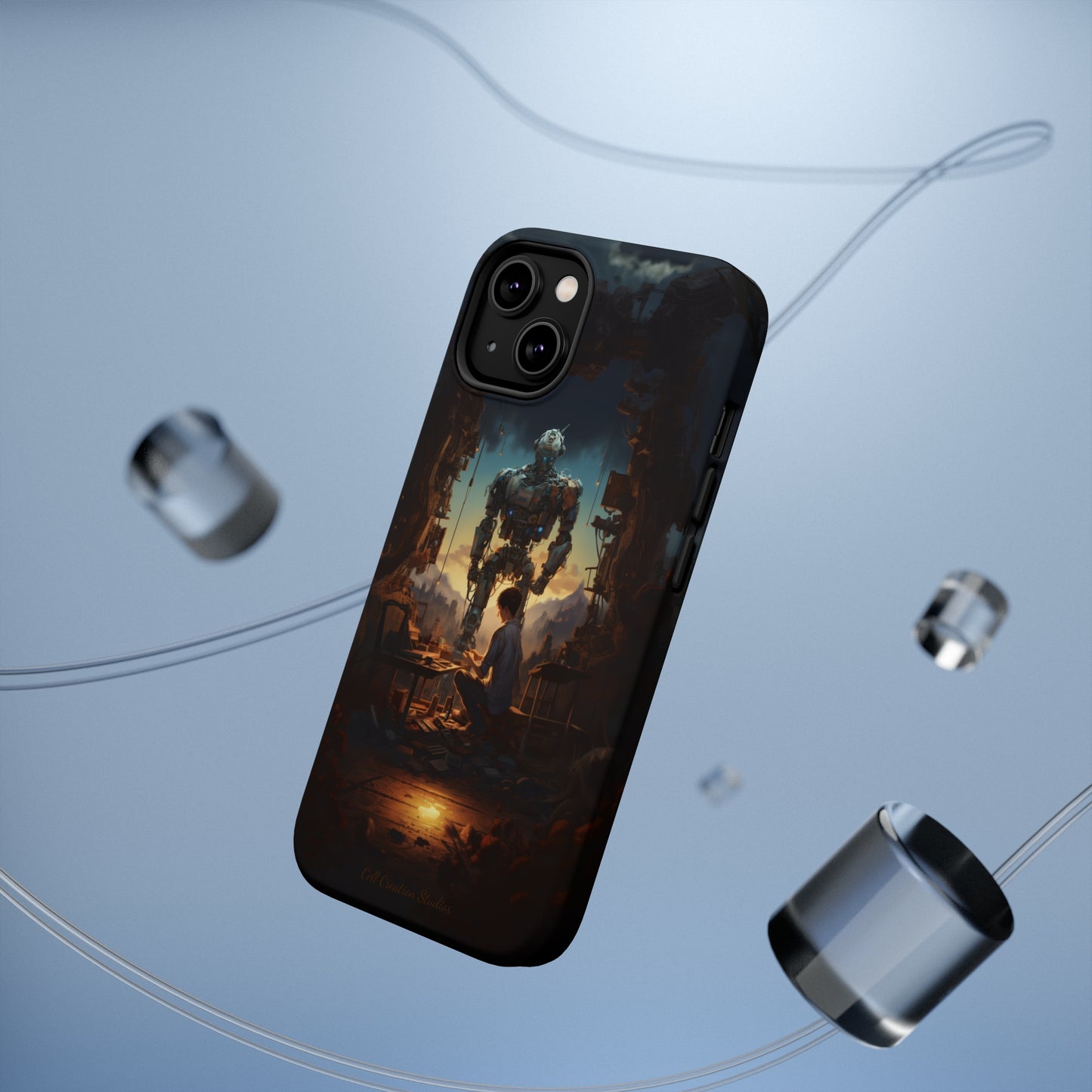 Introducing the "Mechanical Bond" Cell Phone Case – Witness a Captivating Moment of Giant Robot and Boy -MagSafe Tough Cases