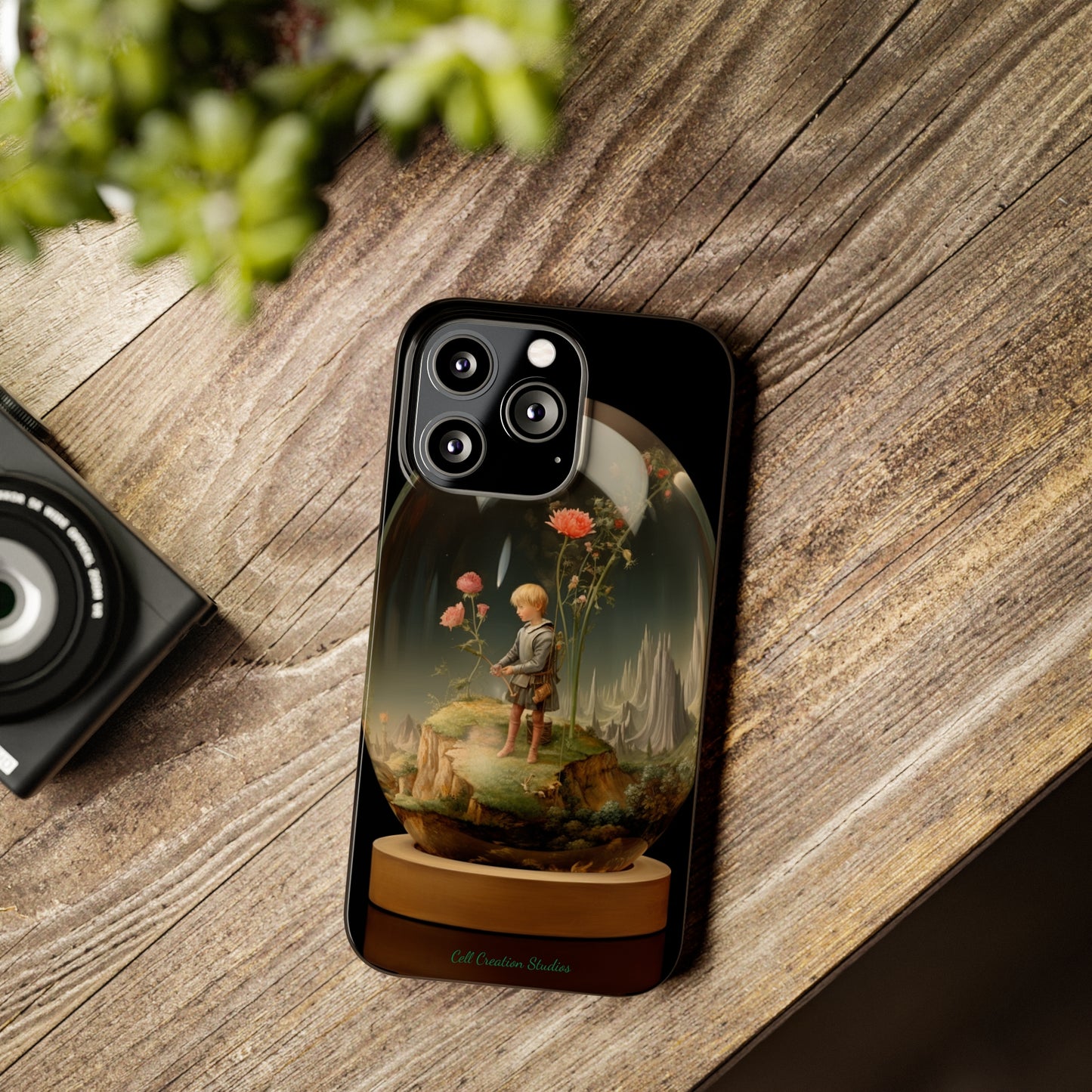 Introducing the "Miniature Gardener" Cell Phone Case – Embrace Your Imagination with a Captivating Glass-Encased Design -Slim Phone Cases