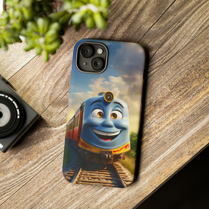 The "Smiling Blue Train" Phone Case -Tough Cases