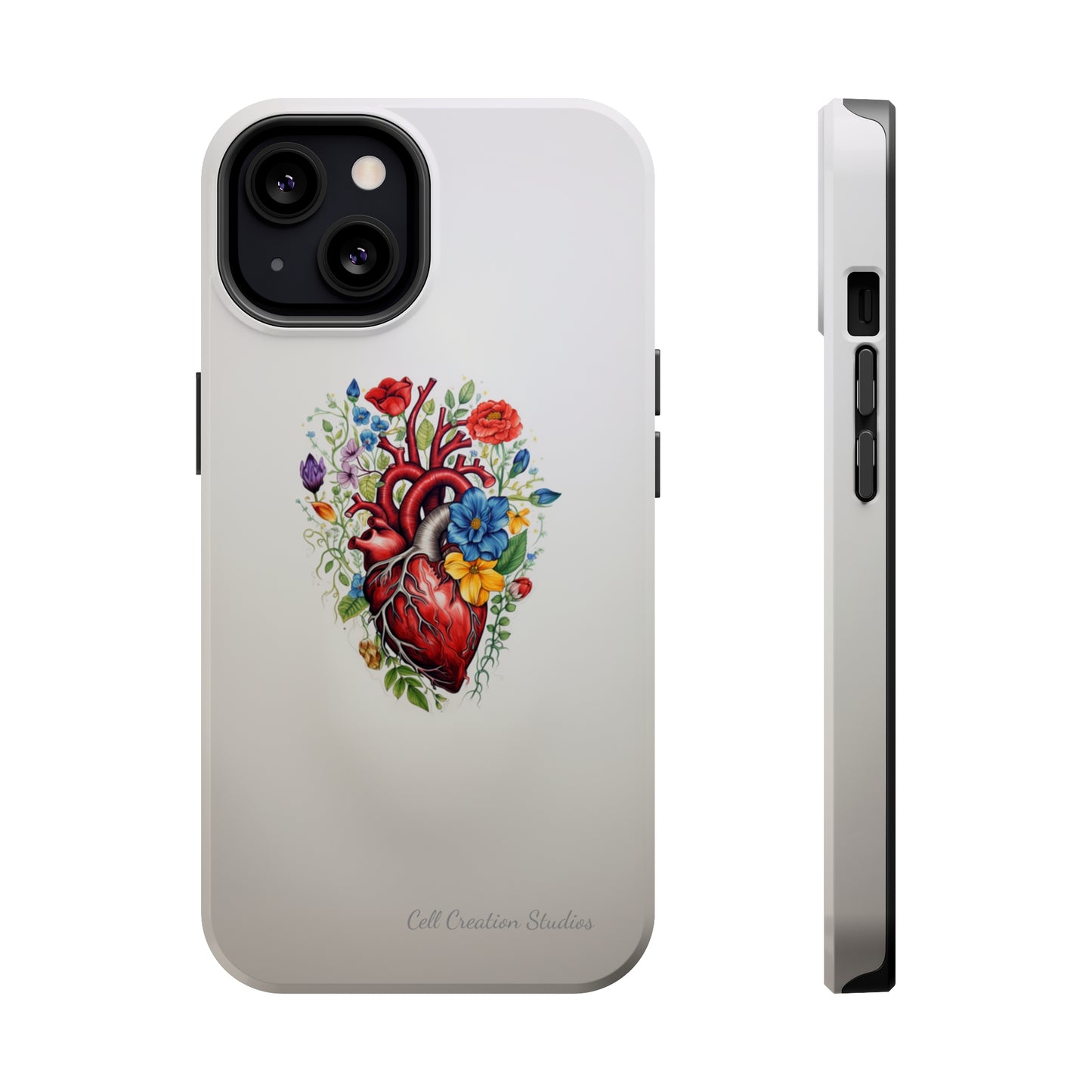 "Floral Heart Harmony" -MagSafe Tough iPhone Cases