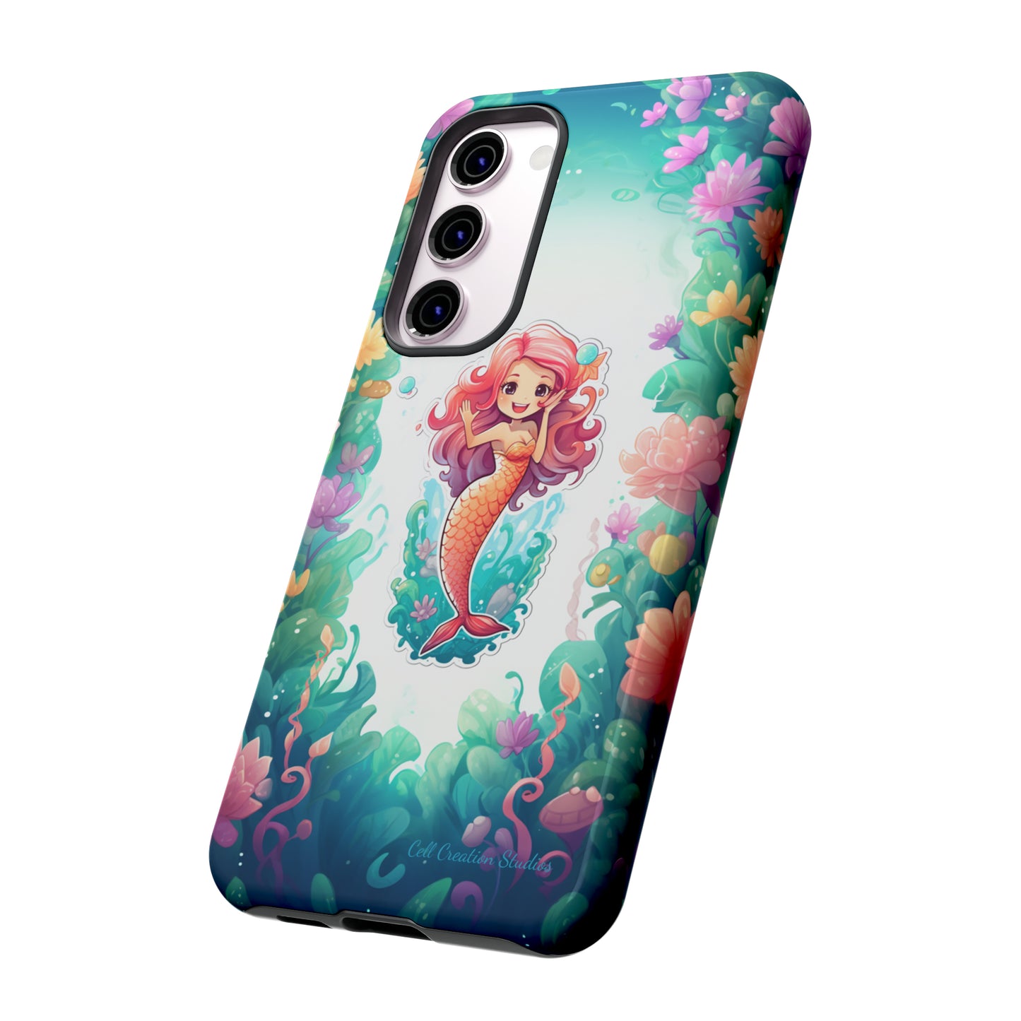 "Pink Seaflower Mermaid" -Tough Samsung Phone Cases