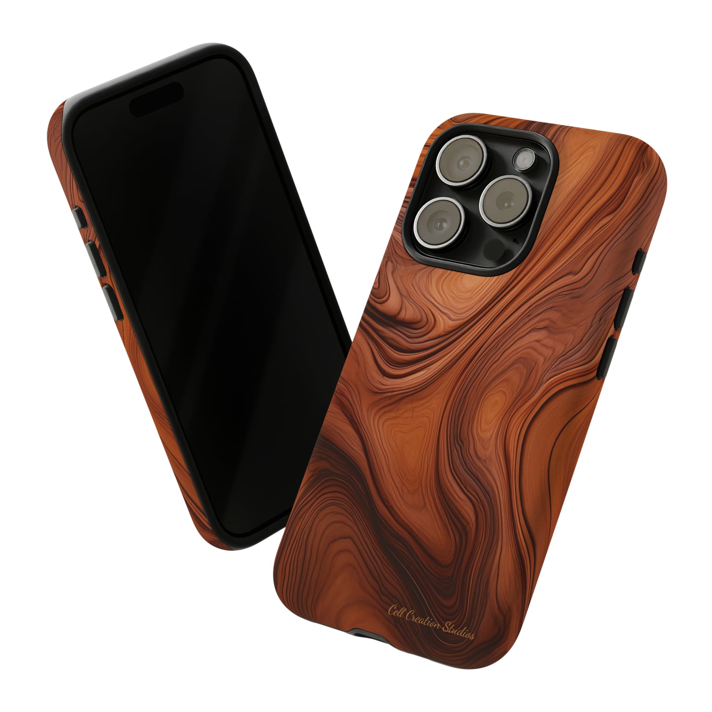 The "Natural Elegance" Wood Pattern Phone Case-Tough Cases