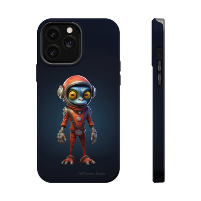 The "AstroGuard" Animated Blue Alien Astronaut Phone Case -MagSafe Tough Cases