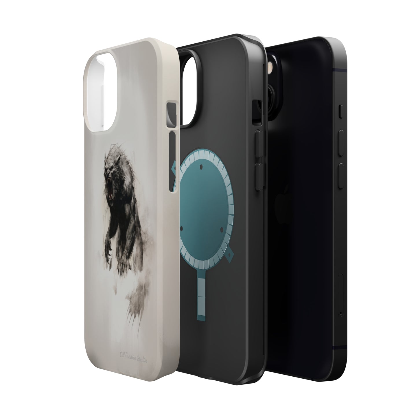 "Moonlit Shadow" Werewolf Sketch Cell Phone Case -MagSafe Tough Cases