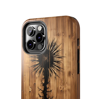 "Desert Plant on Wood Themed Phone Case: Embrace Nature's Beauty"-Tough Phone Cases