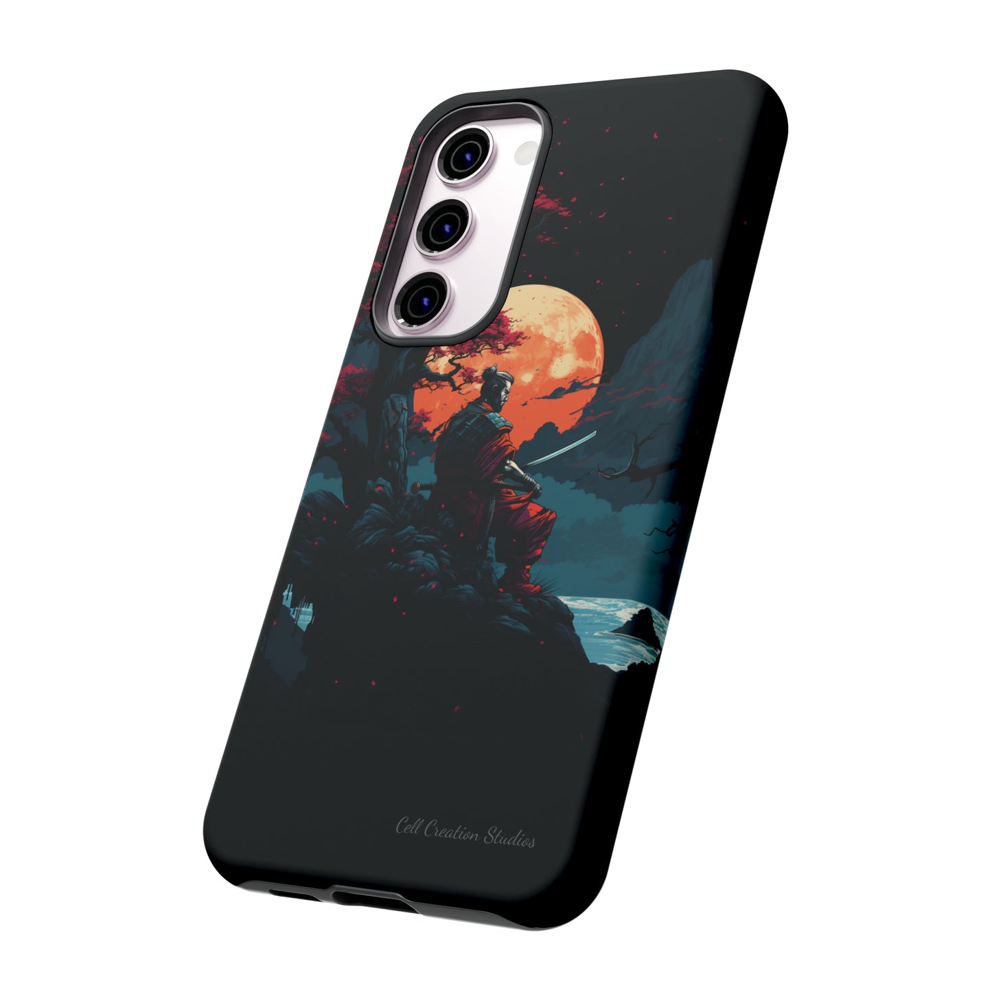 Introducing the "Moonlit Samurai Serenity" Cell Phone Case – Embrace Elegance and Strength -Tough Cases