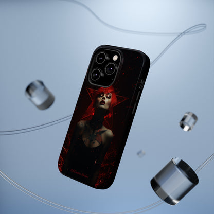 Introducing the "Inked Flame" Cell Phone Case – Embrace Fiery Elegance with a Tattooed Red-Headed Beauty -MagSafe Tough Cases