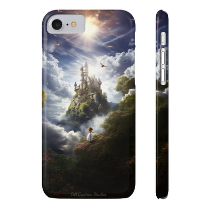 Introducing the "Enchanted Discovery" Cell Phone Case – Embark on a Journey of Magic with a Girl and a Magical Castle! -Slim Phone Cases