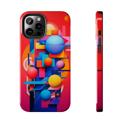 The "Geometric Red Background" Cell Phone Case- Upgrade Your Phone's Aesthetics -Tough Phone Cases