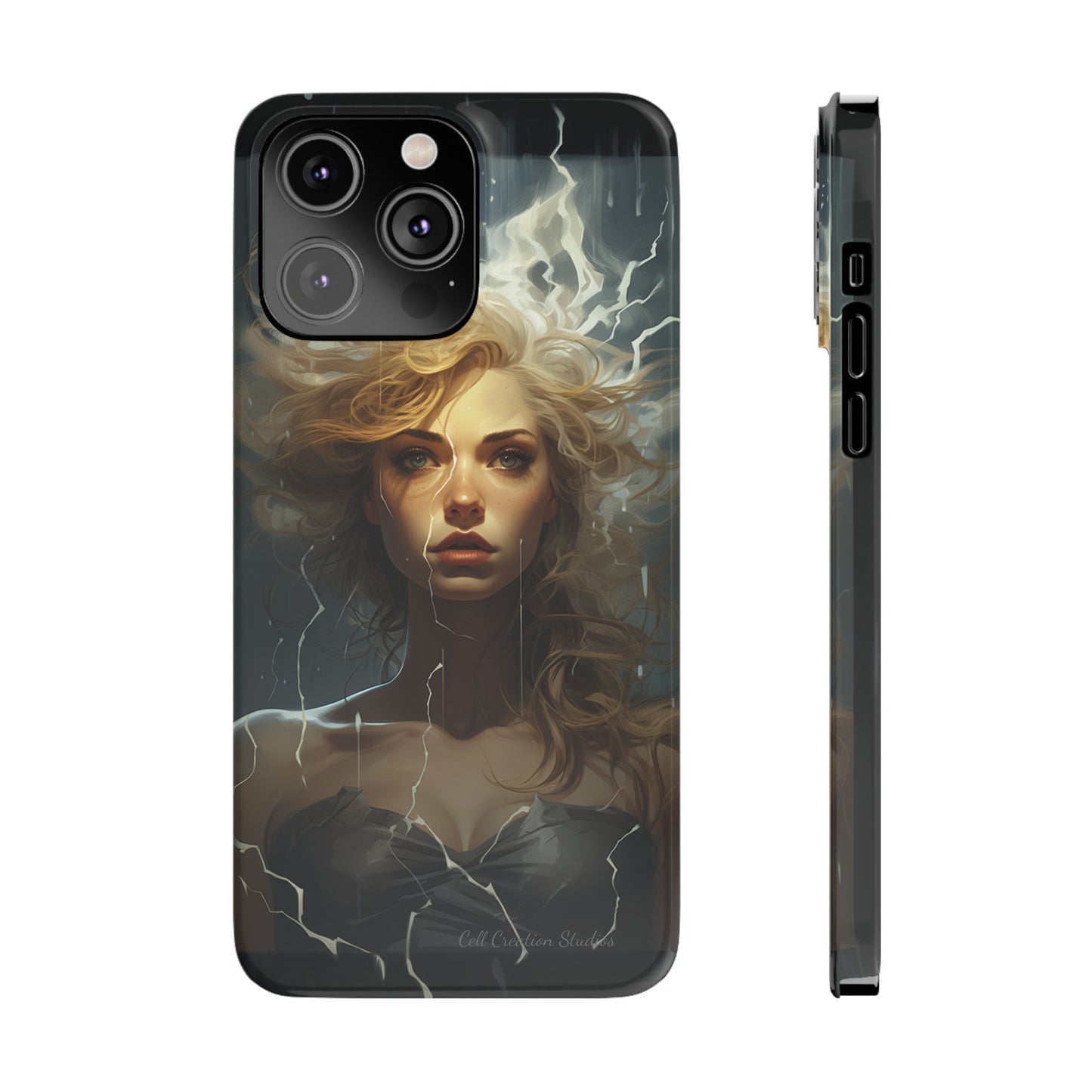 Introducing the "Electrifying Beauty" Cell Phone Case – Sparks of Style and Power -Slim Phone Cases