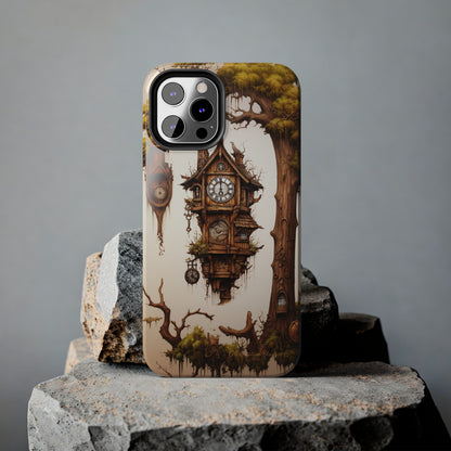 Introducing the "Mystical Wooden Clock" Cell Phone Case – Embrace Enchantment and Timeless Beauty -Tough Phone Cases