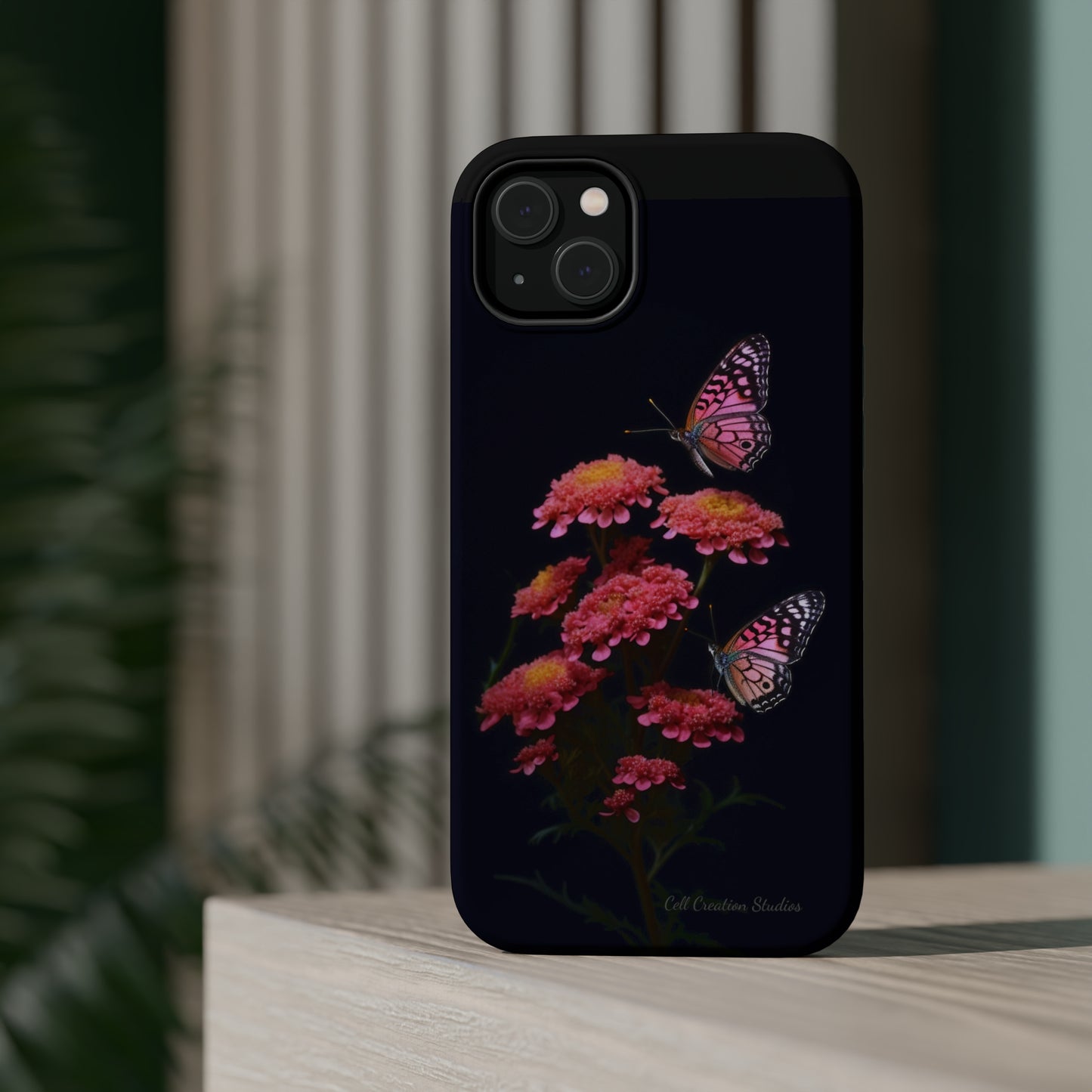 "Achillea Desert Eve Deep Rose & Butterfly" Phone Case -MagSafe Tough Case