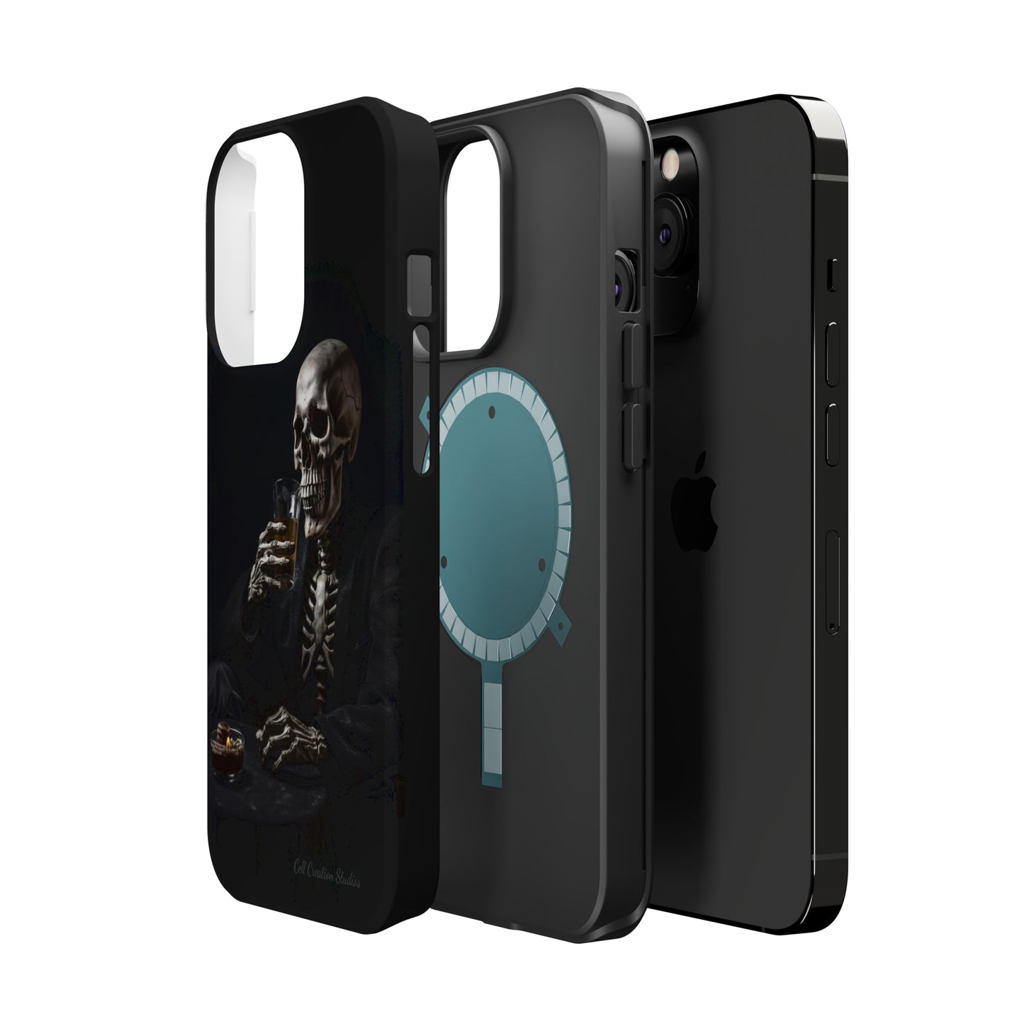 "Embrace the Dark Side with Our Skeleton Drinking Phone Case" -MagSafe Tough Cases