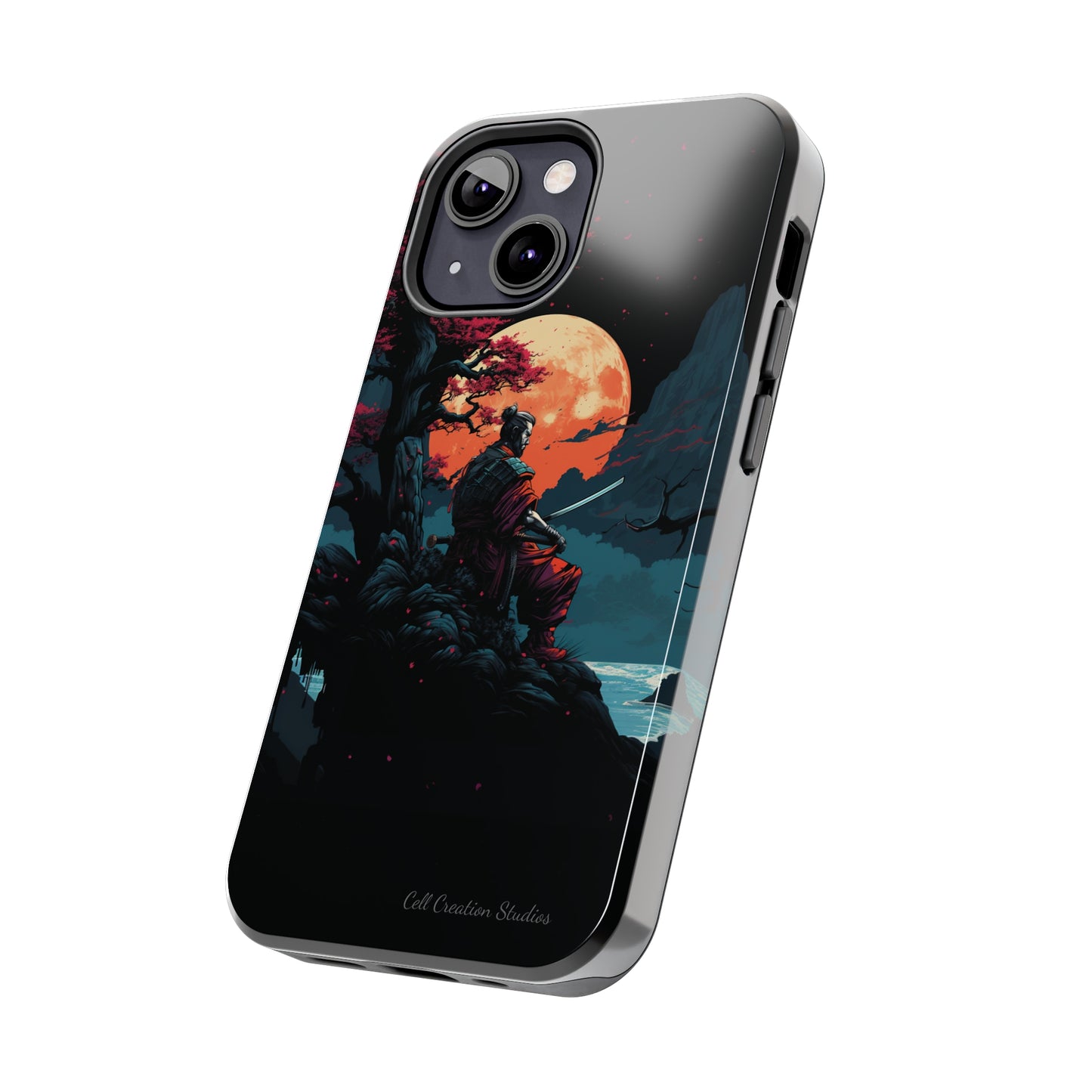 Introducing the "Moonlit Samurai Serenity" Cell Phone Case – Embrace Elegance and Strength -Tough Phone Cases