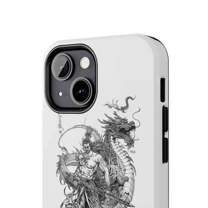 "Samurai and Dragon Sketch" -Tough iPhone Cases