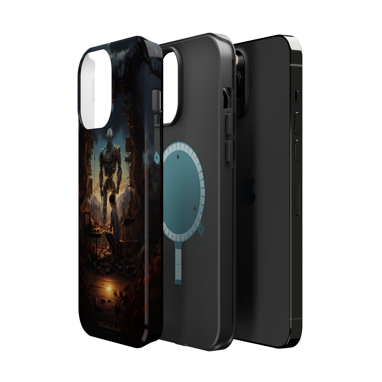 Introducing the "Mechanical Bond" Cell Phone Case – Witness a Captivating Moment of Giant Robot and Boy -MagSafe Tough Cases