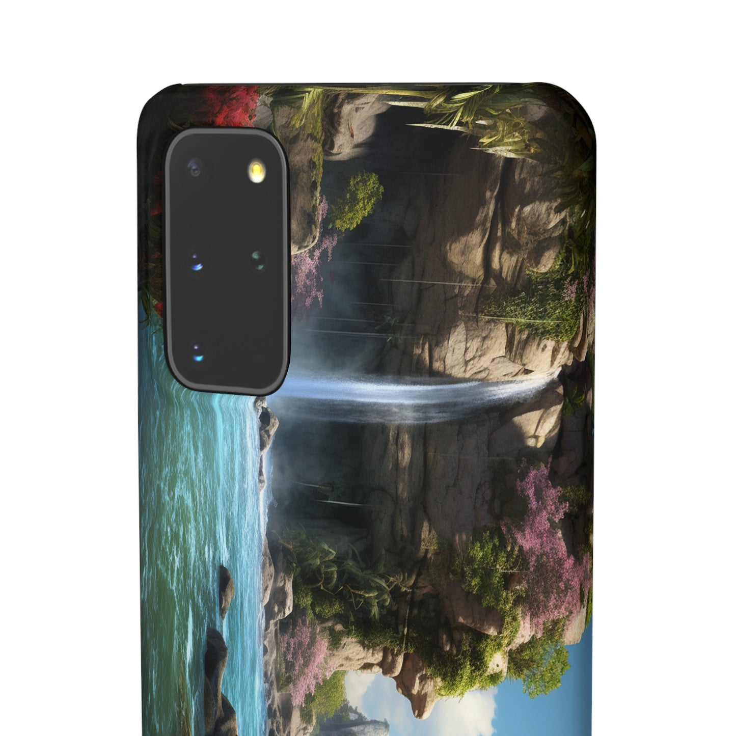 Introducing the "Nature's Cascade" Cell Phone Case – Capture Majestic Beauty with Rock Cliffs and Waterfall! -Snap Cases