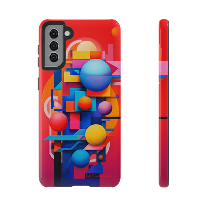 The "Geometric Red Background" Cell Phone Case- Upgrade Your Phone's Aesthetics -Tough Cases