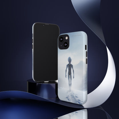 Introducing the "Frosty Extraterrestrial" Cell Phone Case – Embrace Alien Intrigue Amidst the Snowscape -Tough Cases