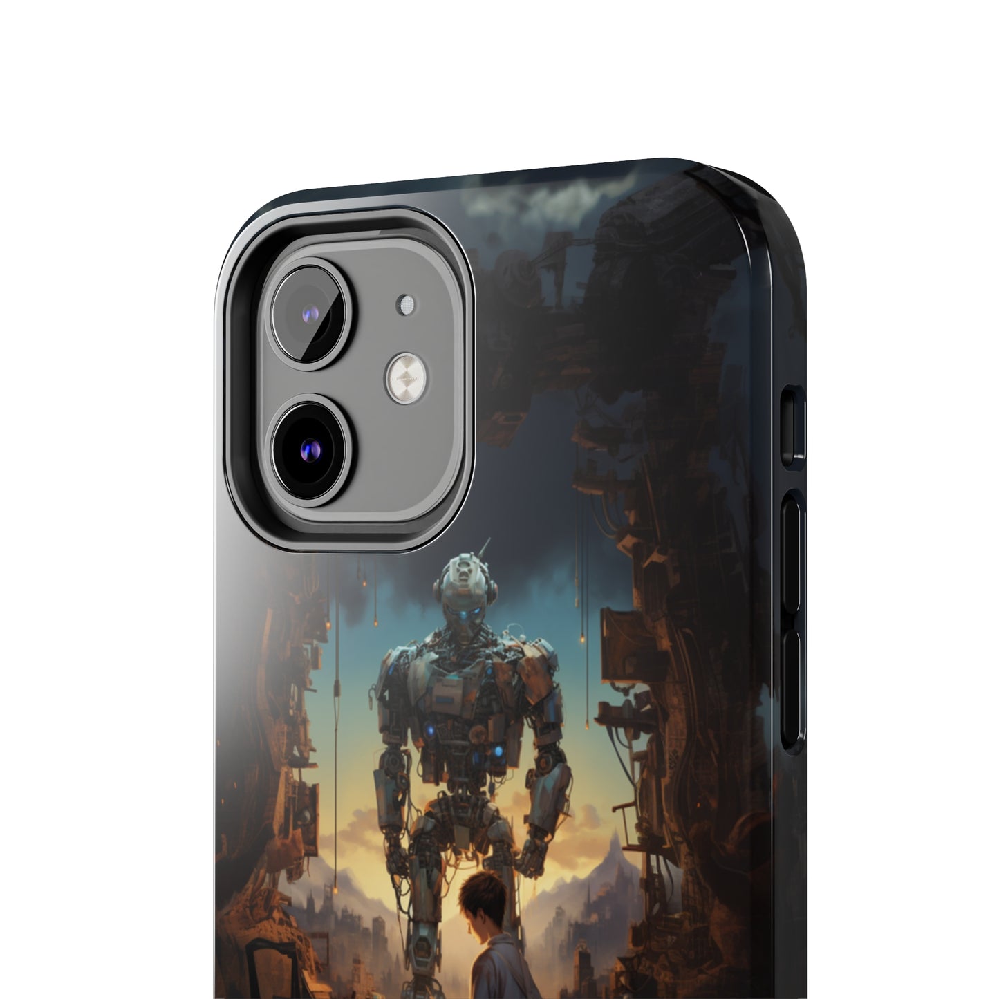 Introducing the "Mechanical Bond" Cell Phone Case – Witness a Captivating Moment of Giant Robot and Boy -Tough Phone Cases