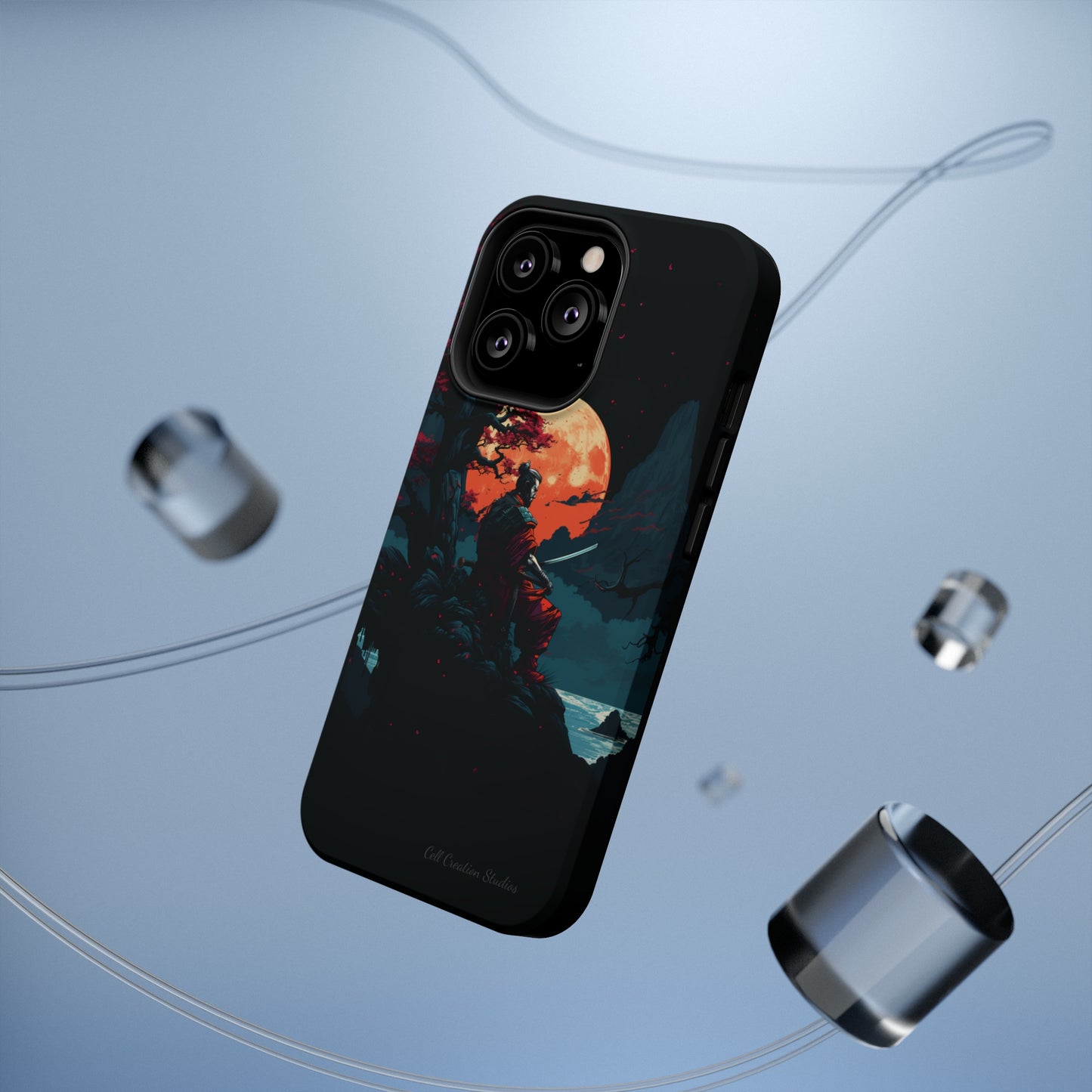 Introducing the "Moonlit Samurai Serenity" Cell Phone Case – Embrace Elegance and Strength -MagSafe Tough Cases