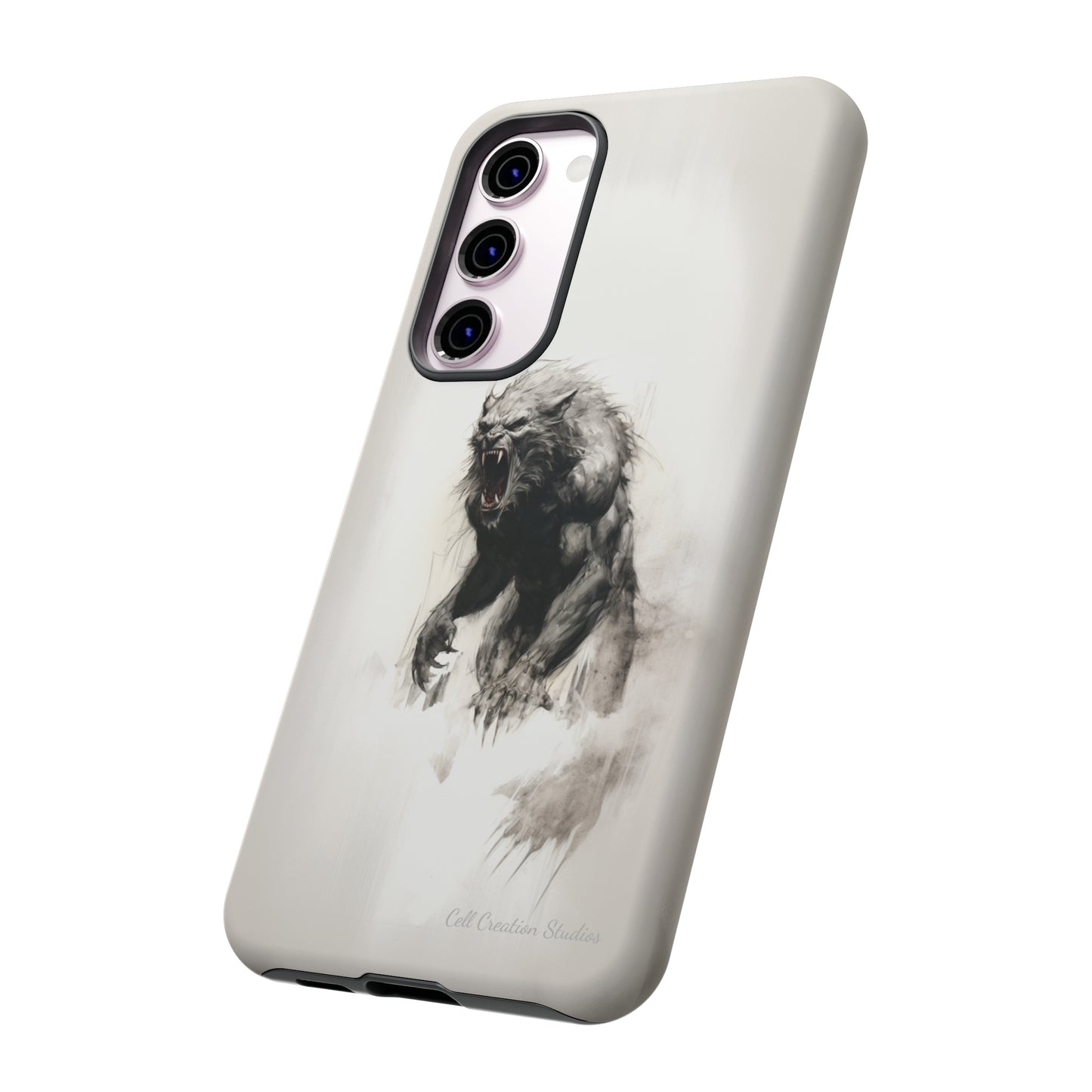 "Moonlit Shadow" Werewolf Sketch Cell Phone Case -Tough Cases