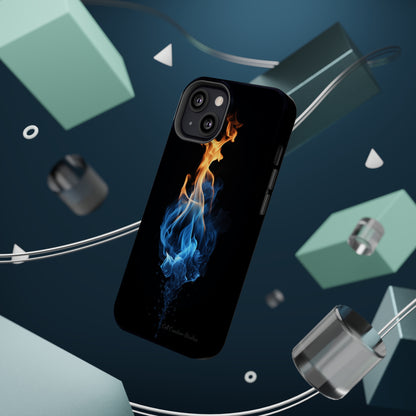 "Elegant Blue and Orange Flame" Phone Case: Ignite Your Style -MagSafe Tough Cases