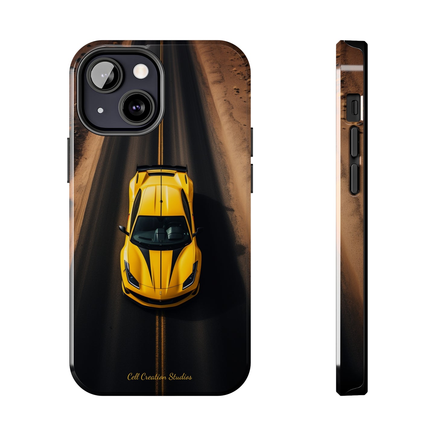 Introducing the "Desert Speedster" Cell Phone Case – Feel the Thrill of a Ferrari Racing through the Desert! -Tough Phone Cases