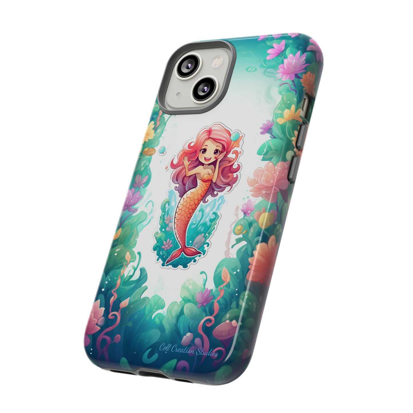 "Pink Seaflower Mermaid" -Tough iPhone Cases