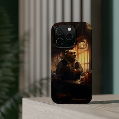 Introducing the "Bar-Hopping Bear" Cell Phone Case – Unleash Your Wild Side -MagSafe Tough Cases