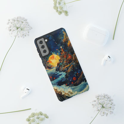 "Moonlit Coastal Vista" -Tough Samsung Phone Cases