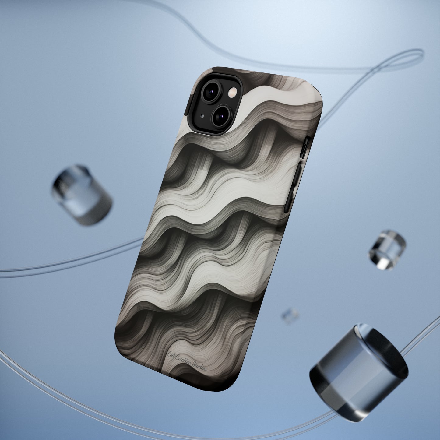 The "Geometric Waves" Cell Phone Case -MagSafe Tough Cases