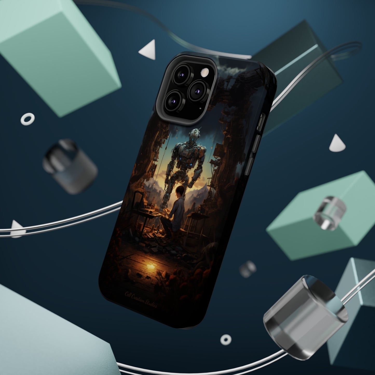 Introducing the "Mechanical Bond" Cell Phone Case – Witness a Captivating Moment of Giant Robot and Boy -MagSafe Tough Cases