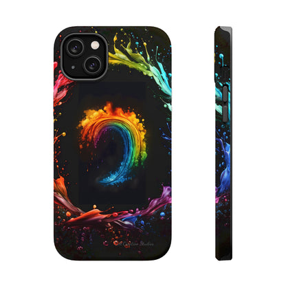 "Vibrant Swirls Painted on Black" Cell Phone Case -MagSafe Tough Cases