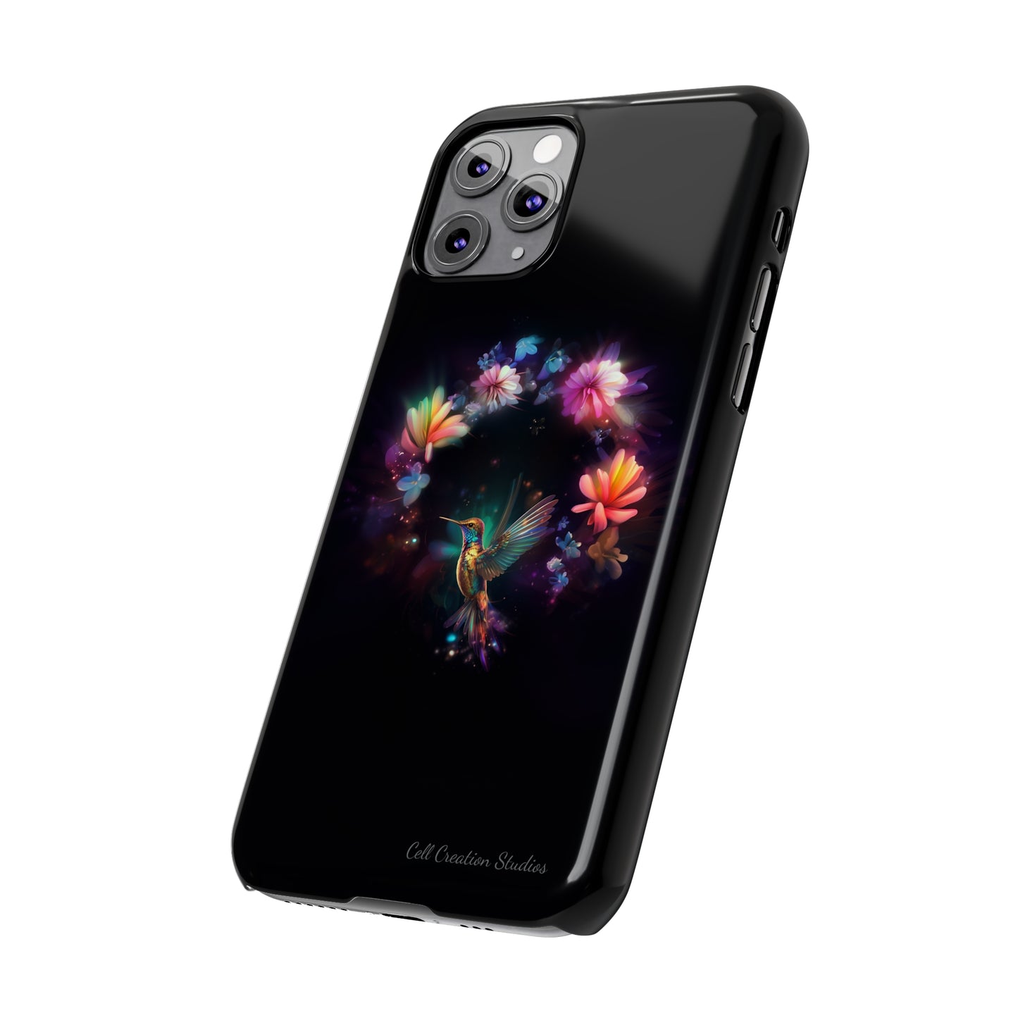 Introducing the "Floral Harmony Hummingbird" Cell Phone Case – Where Elegance Meets Nature -Slim Phone Cases