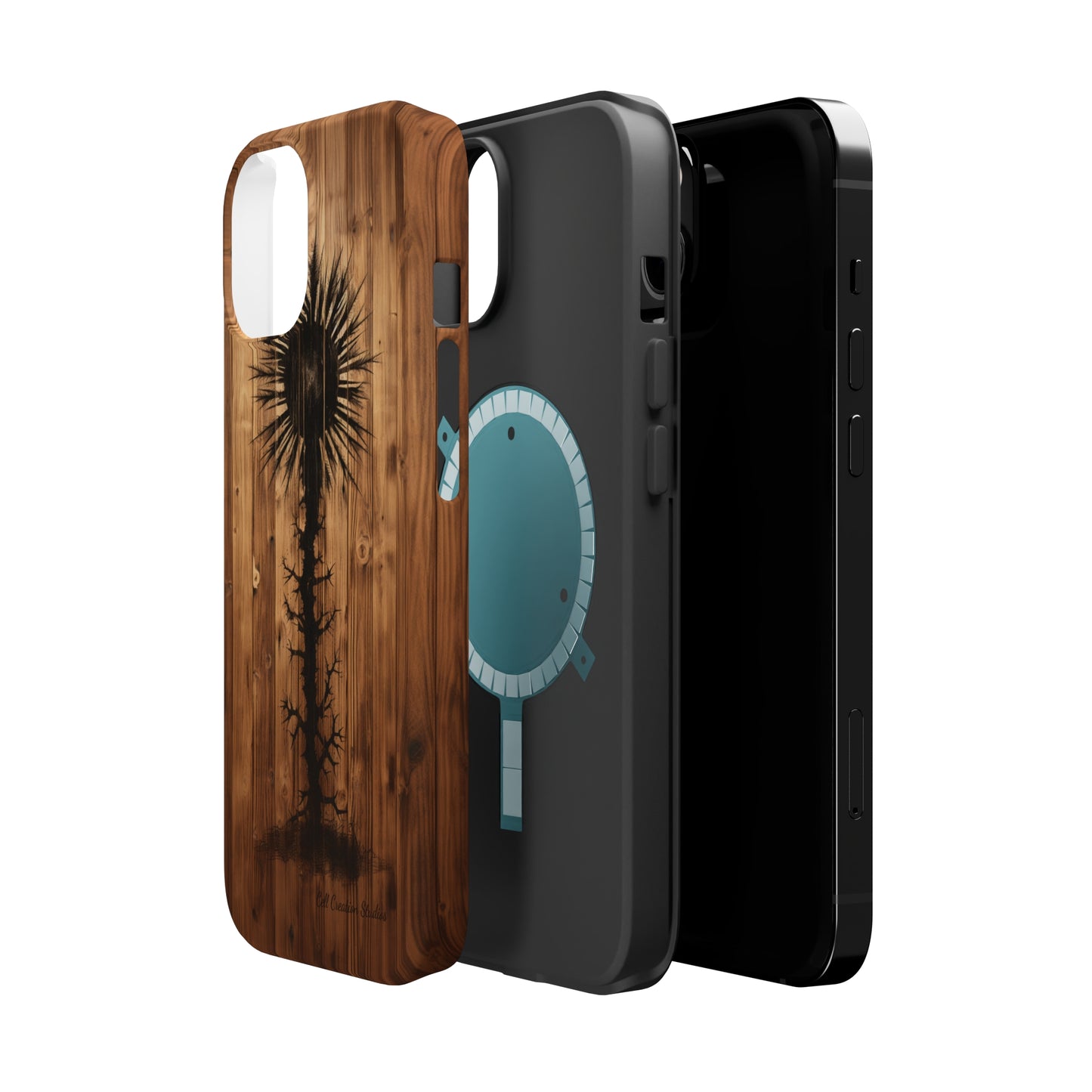 "Desert Plant on Wood Themed Phone Case: Embrace Nature's Beauty" -MagSafe Tough Cases