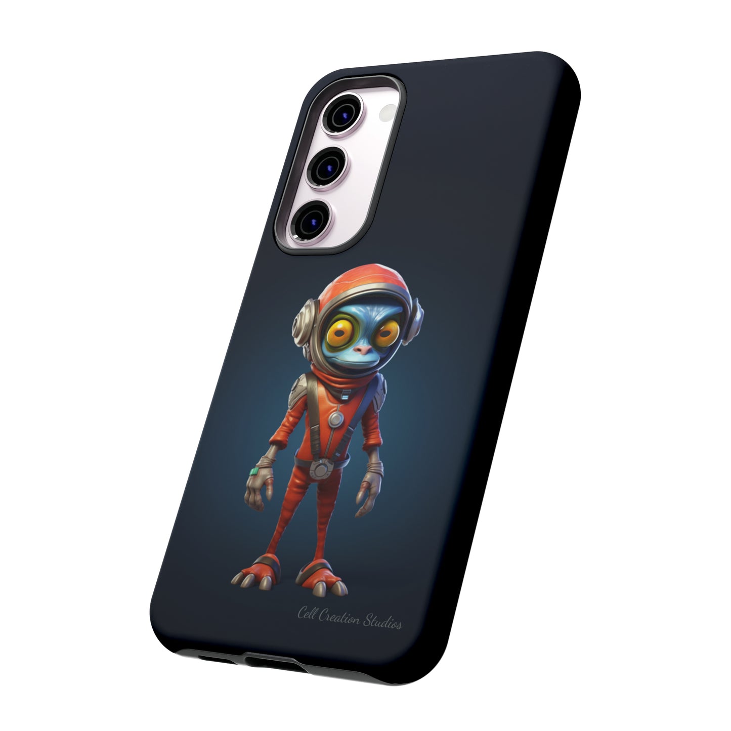 The "AstroGuard" Animated Blue Alien Astronaut Phone Case -Tough Cases